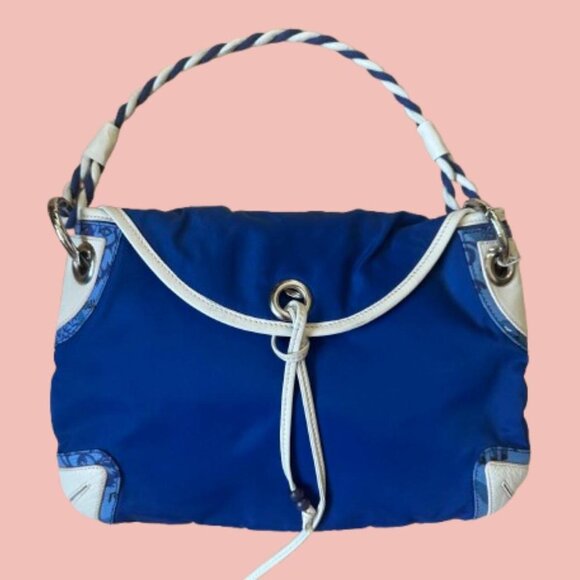 Y2K Versus by Versace Handbag – Bright Blue Nylon with Rope Handle - Picture 1 of 8